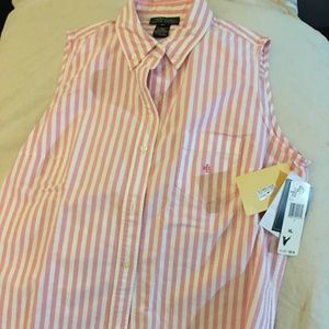 Ralph Lauren striped Shirt Sleeveless Top Size xl